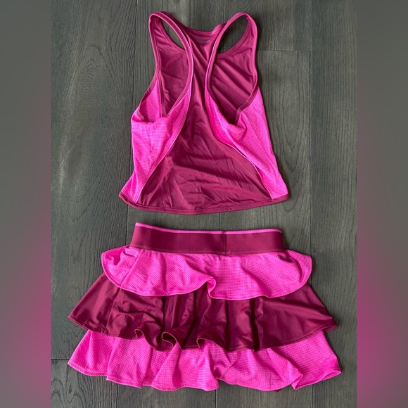 Adidas Girls Tennis Skirt & Tank Outfit Set Pink Size Medium New with Tags - Picture 2 of 5